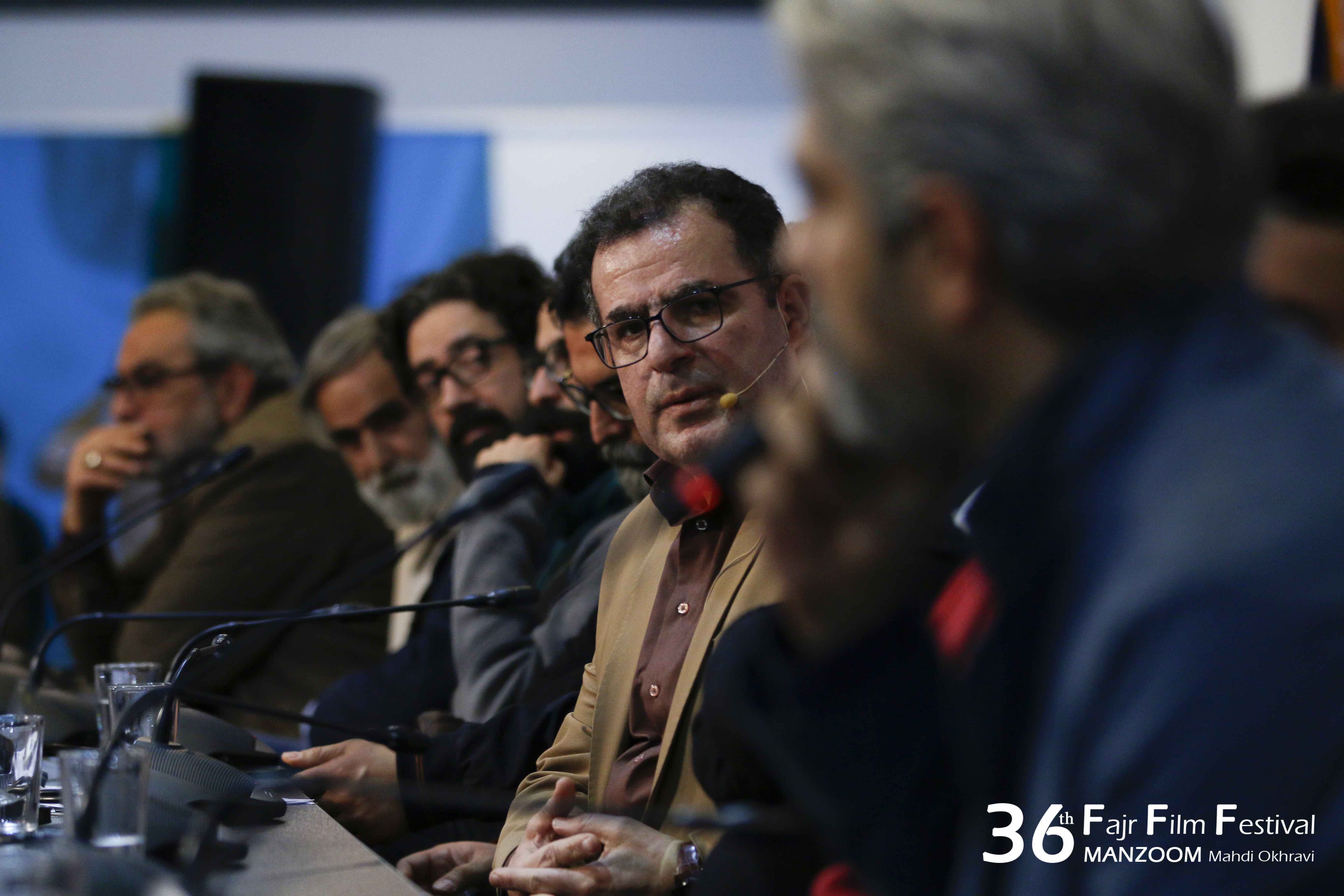 محسن روزبهانی در نشست خبری فیلم سینمایی تنگه ابوقریب به همراه حامد ثابت و محمود گبرلو