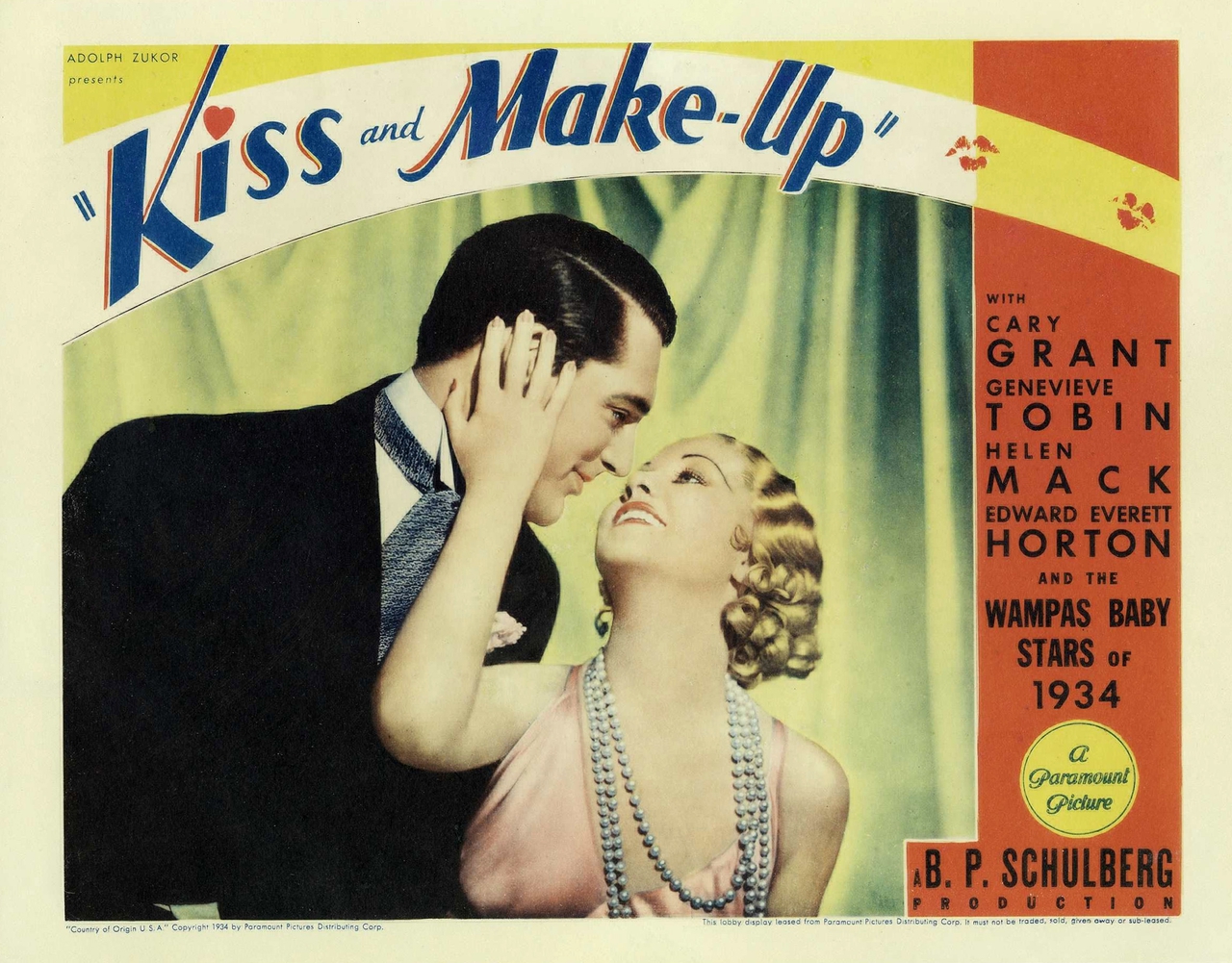 Genevieve Tobin در صحنه فیلم سینمایی Kiss and Make-Up به همراه کری گرانت
