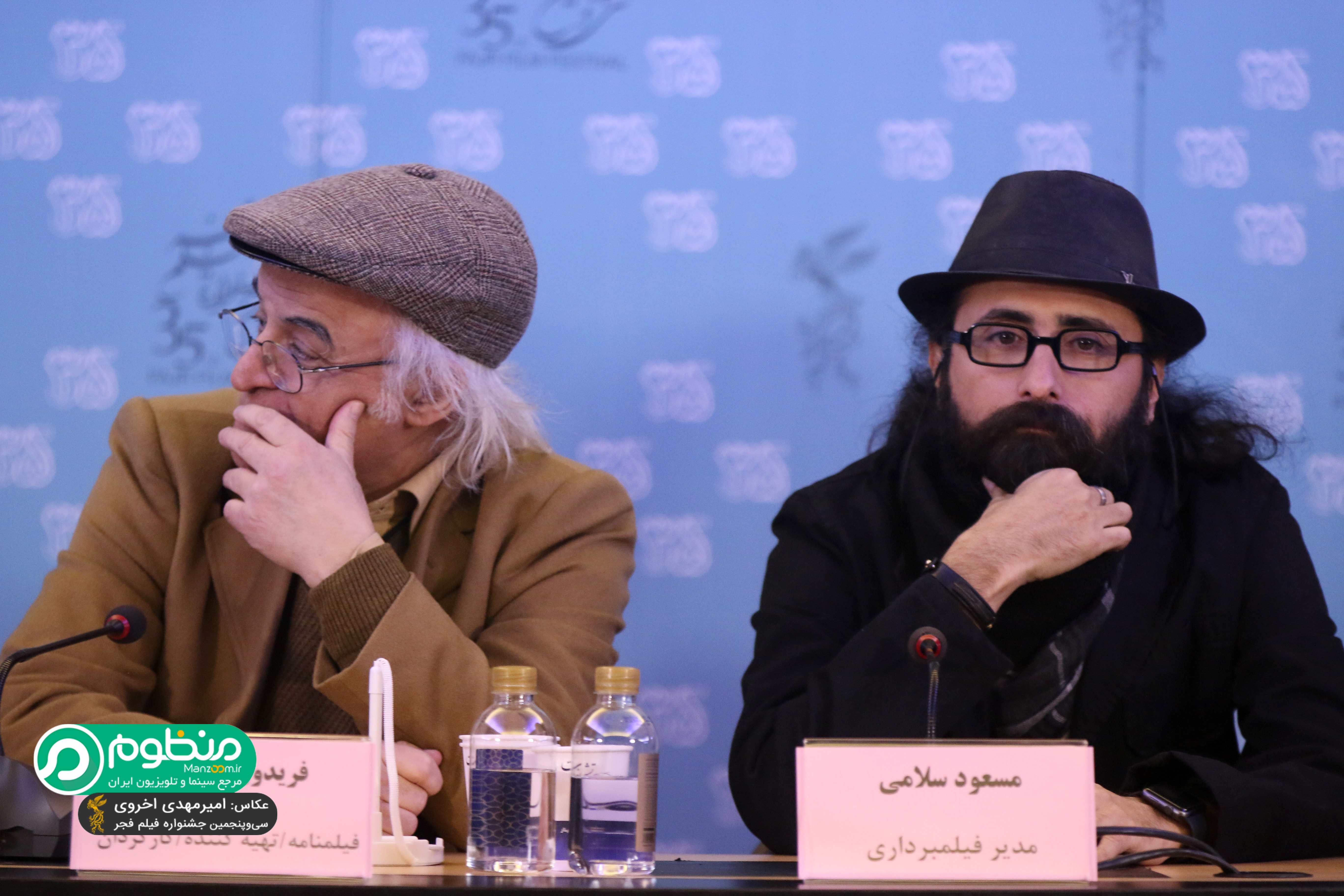 فریدون جیرانی در نشست خبری فیلم سینمایی خفه‌گی به همراه مسعود سلامی