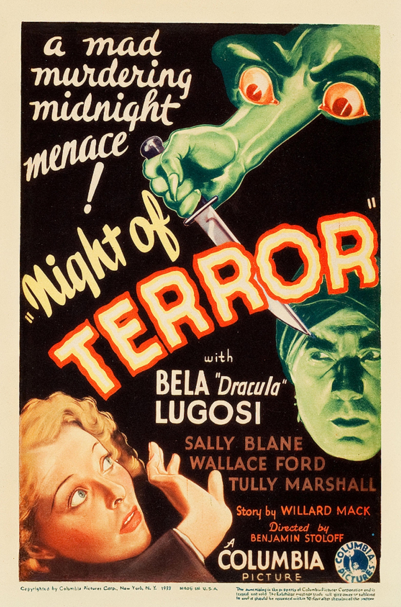  فیلم سینمایی Night of Terror با حضور Bela Lugosi و Sally Blane