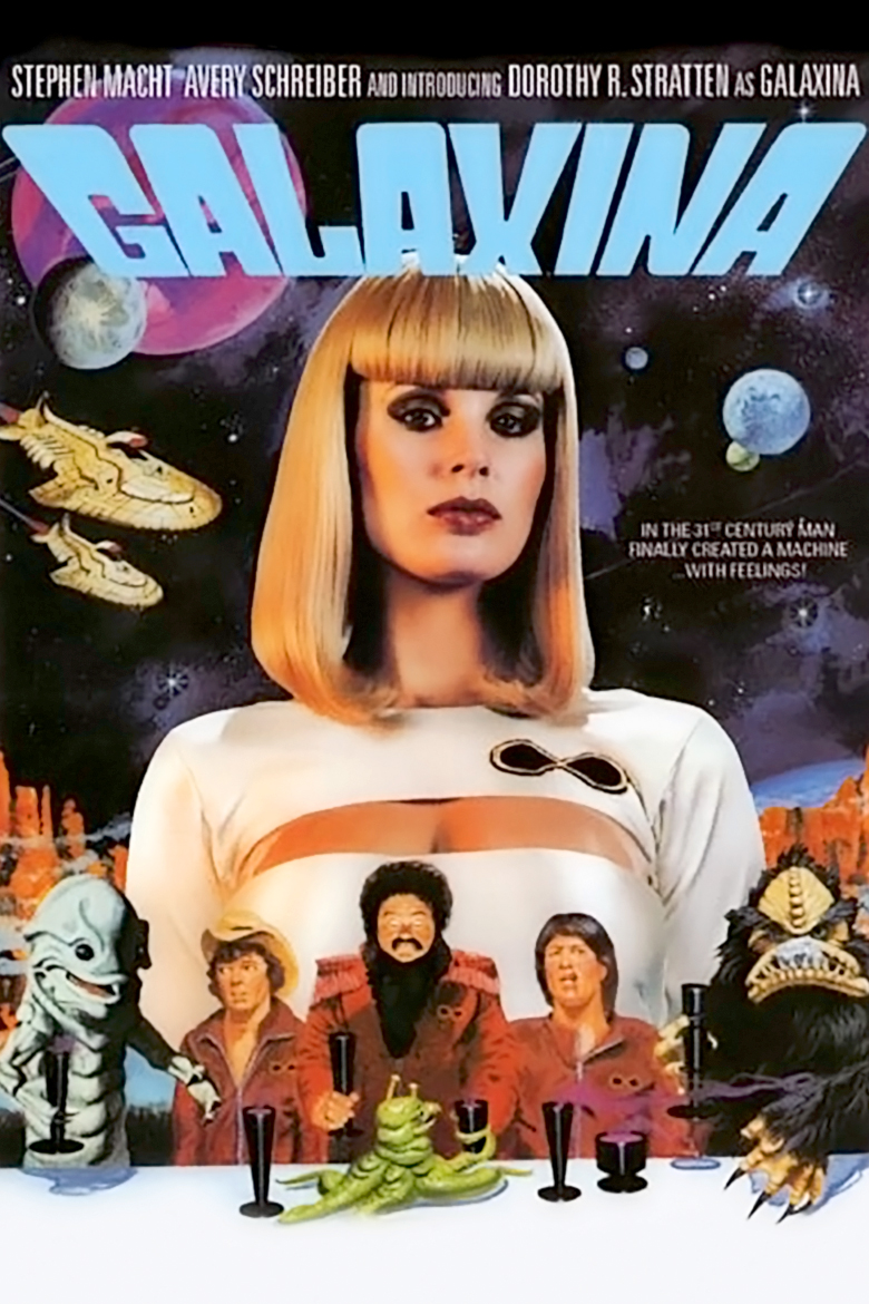 J.D. Hinton در صحنه فیلم سینمایی Galaxina به همراه Avery Schreiber، Stephen Macht و Dorothy Stratten