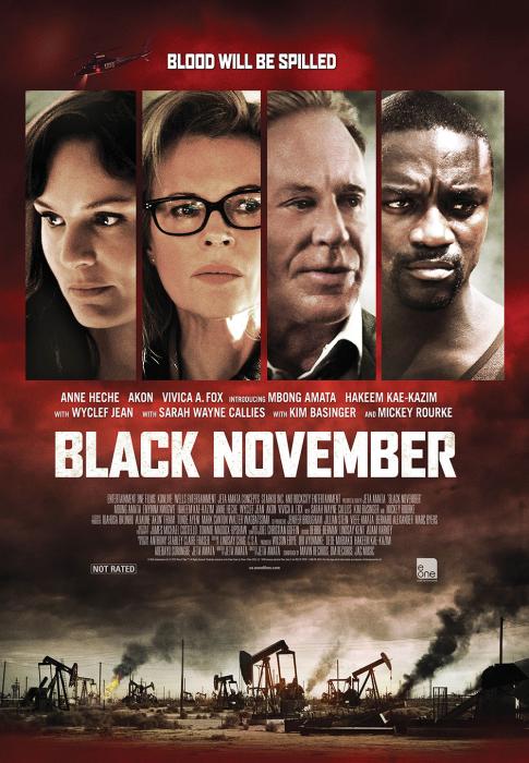 سارا وین کالایز در صحنه فیلم سینمایی Black November به همراه میکی رورک و کیم بسینگر