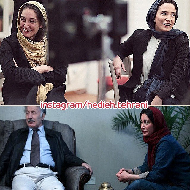 تصویری از هدیه تهرانی، بازیگر و طراح لباس سینما و تلویزیون در حال بازیگری سر صحنه یکی از آثارش