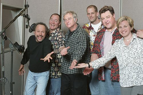 پیت داکتر در صحنه فیلم سینمایی کارخانه هیولاها به همراه Randy Newman، Billy Crystal، جان لستر و جان گودمن