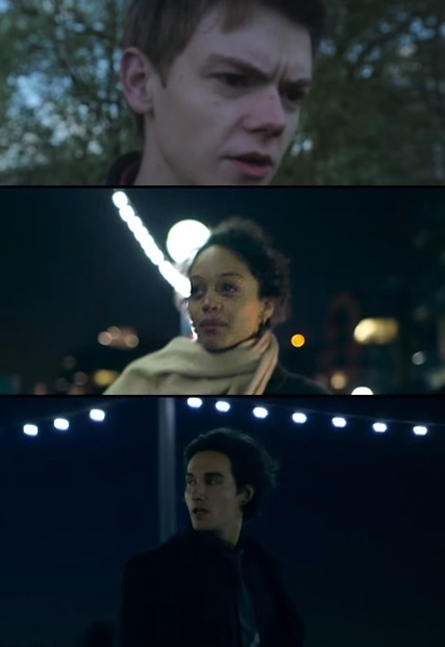 Thomas Brodie-Sangster در صحنه فیلم سینمایی Rain به همراه Marlon Blue و Stefania Visintini