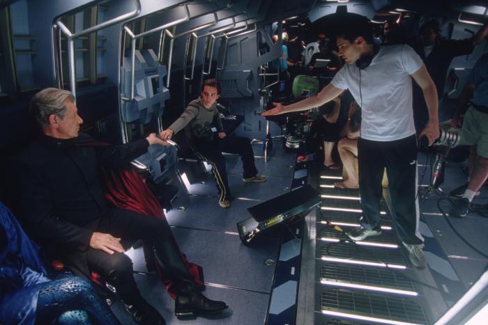 برایان سینگر در صحنه فیلم سینمایی مردان ایکس 2 به همراه Aaron Stanford و ایان مک کلن