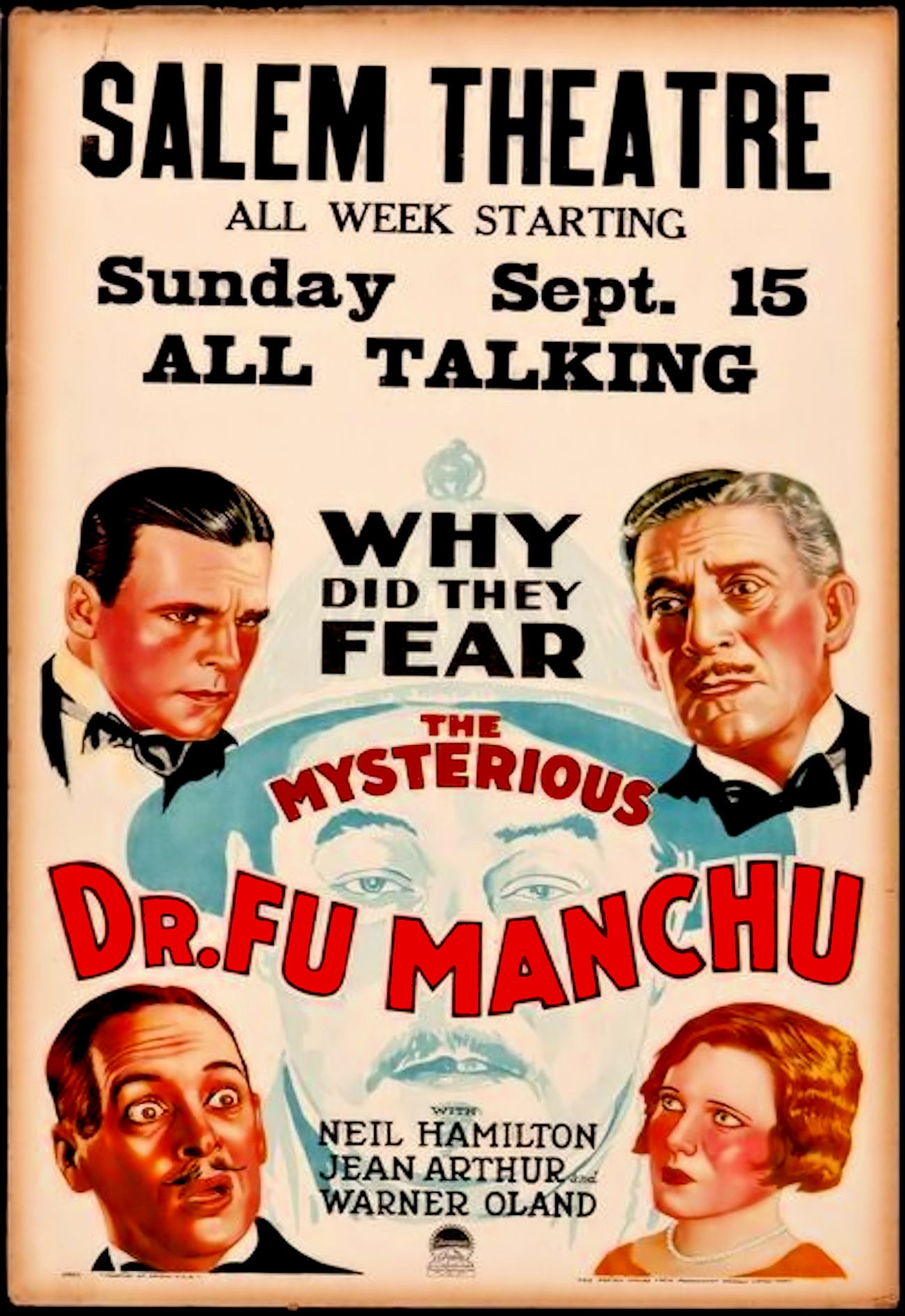  فیلم سینمایی The Mysterious Dr. Fu Manchu با حضور Jean Arthur، Neil Hamilton، وارنر اولاند و O.P. Heggie
