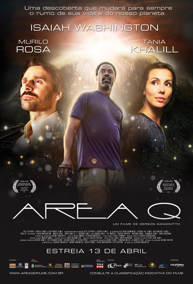 Isaiah Washington در صحنه فیلم سینمایی Area Q. به همراه Tania Khalill و Murilo Rosa
