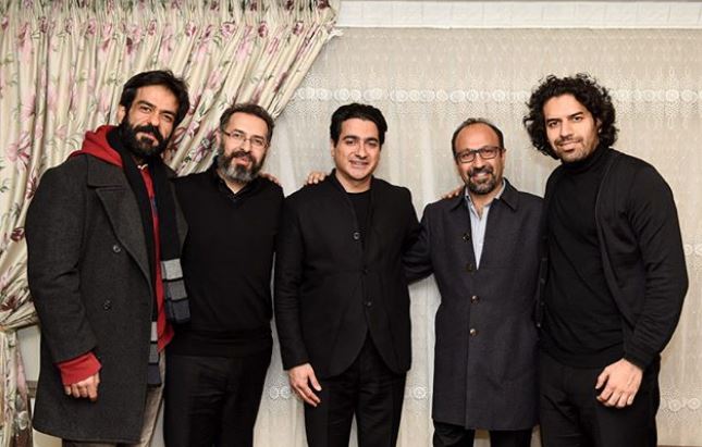 تصویری شخصی از اصغر فرهادی، نویسنده و کارگردان سینما و تلویزیون به همراه همایون شجریان و بانیپال شومون