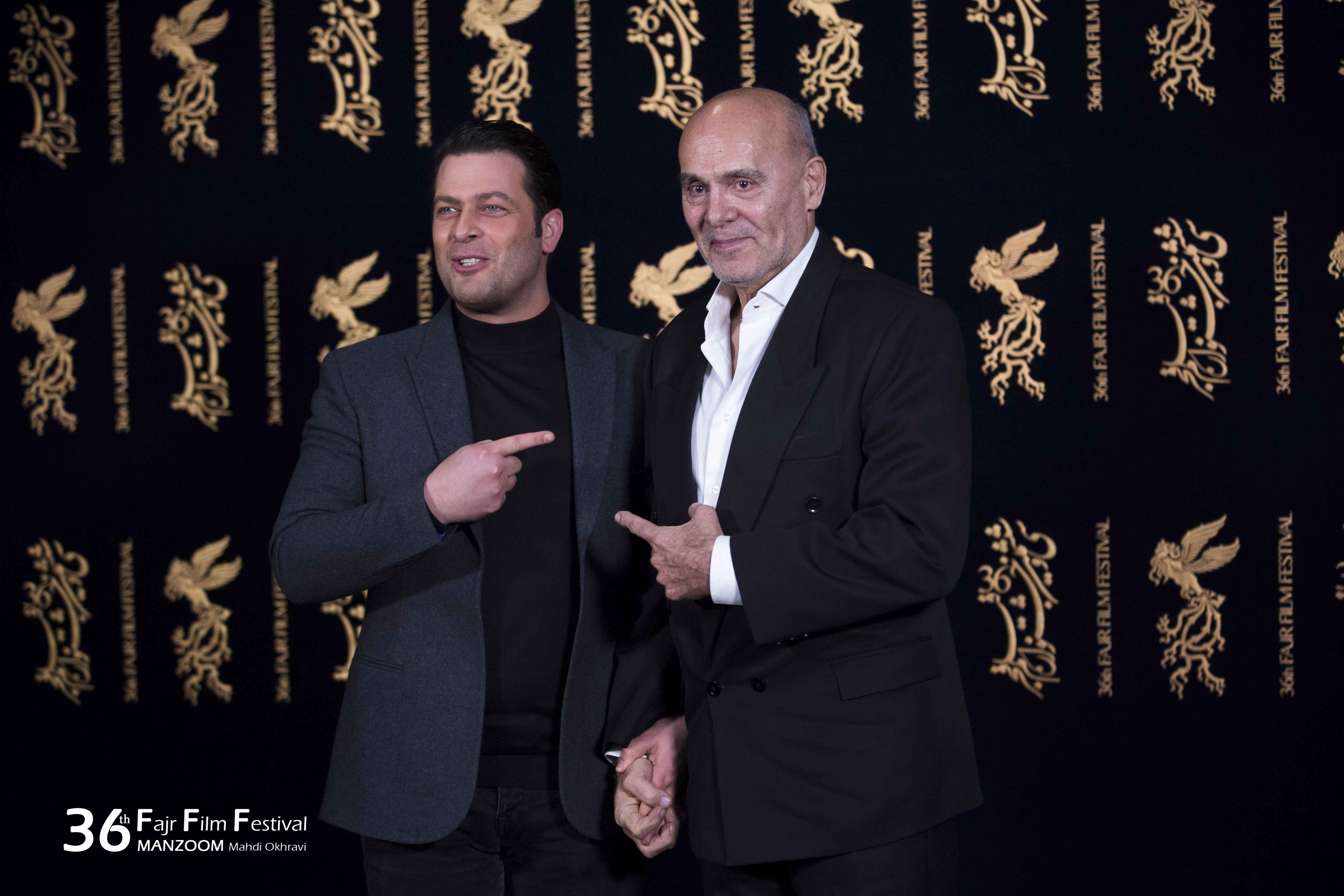 پژمان بازغی در جشنواره فیلم سینمایی هایلایت به همراه جمشید هاشم‌پور