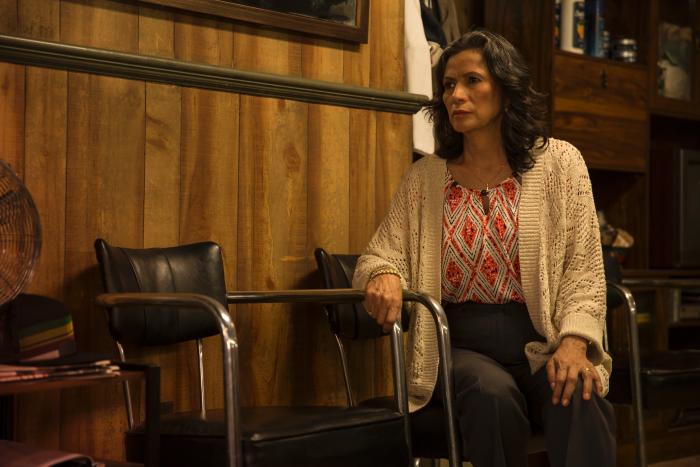 Patricia Reyes Spíndola در صحنه سریال تلویزیونی ترس از مردگان متحرک