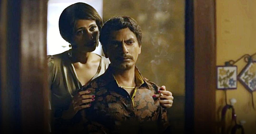 Kubbra Sait در صحنه سریال تلویزیونی Sacred Games به همراه Nawazuddin Siddiqui