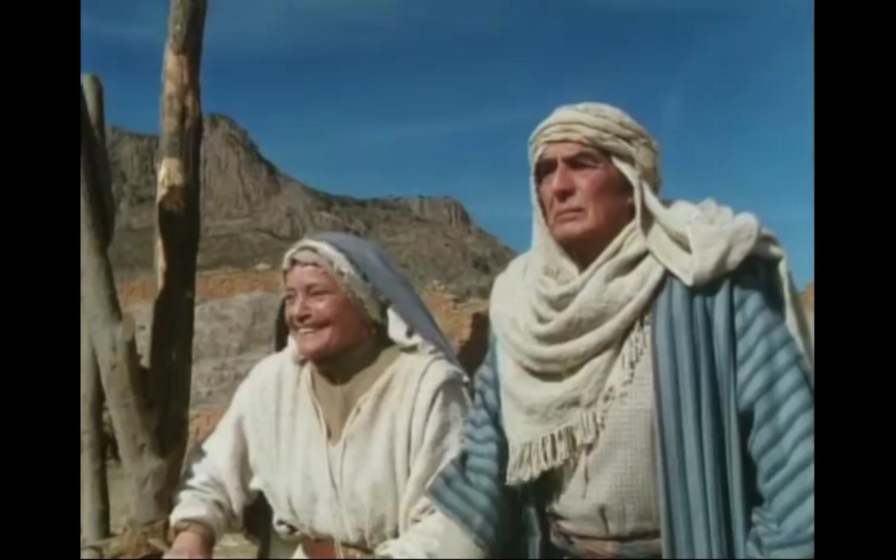 Victor Mature در صحنه فیلم سینمایی Samson and Delilah به همراه Maria Schell