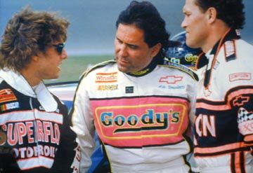 Don Simpson در صحنه فیلم سینمایی Days of Thunder به همراه مایکل روکر و تام کروز