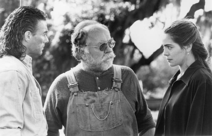 ویلفورد بریملی در صحنه فیلم سینمایی Hard Target به همراه ژان کلود ون دام و Yancy Butler