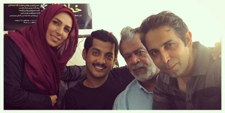 امین گلستانه در پشت صحنه سریال تلویزیونی بازگشت به همراه سوگل طهماسبی و حسن پورشیرازی