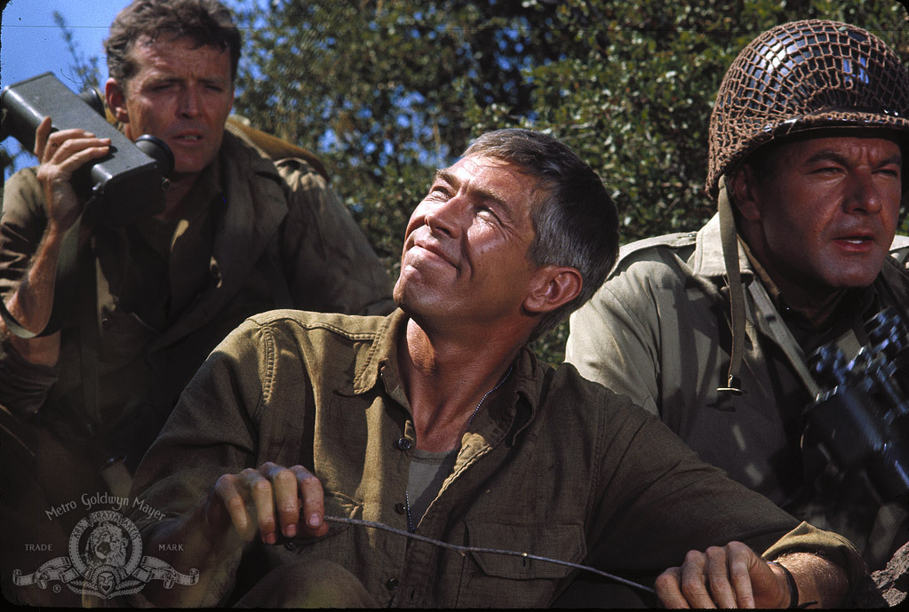 Dick Shawn در صحنه فیلم سینمایی What Did You Do in the War, Daddy? به همراه Aldo Ray و جیمز کابرن