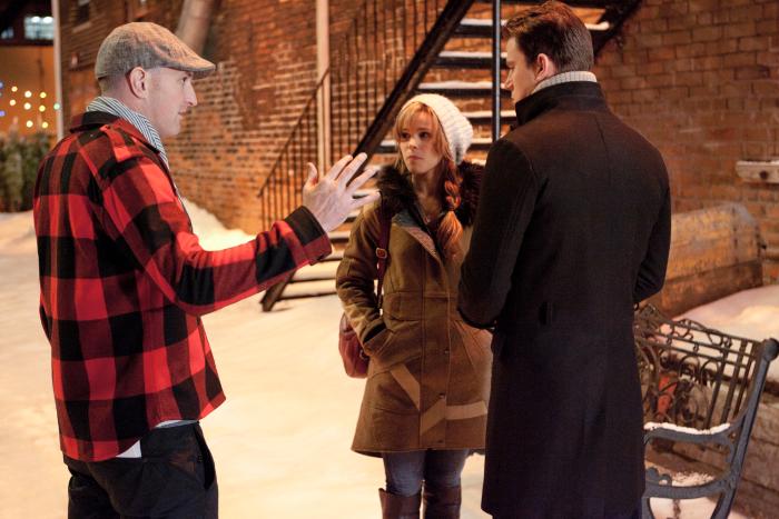 Michael Sucsy در صحنه فیلم سینمایی سوگند به همراه چنینگ تاتوم و ریچل مک آدامز
