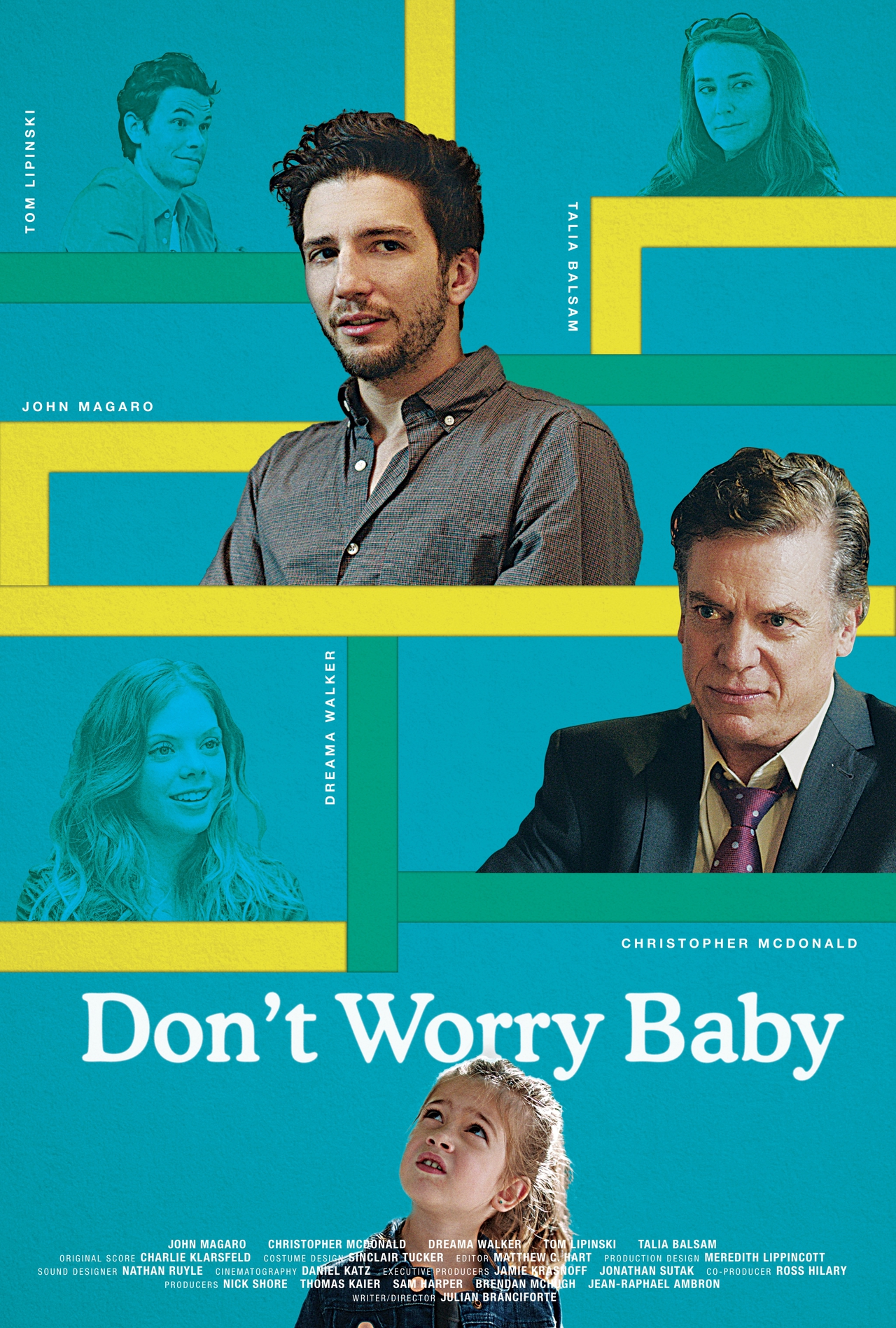 Tom Lipinski در صحنه فیلم سینمایی Don't Worry Baby به همراه John Magaro، Dreama Walker، تالیا بالسام و کریستوفر مک دونالد