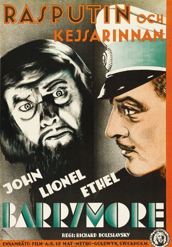 Lionel Barrymore در صحنه فیلم سینمایی Rasputin the Mad Monk به همراه John Barrymore