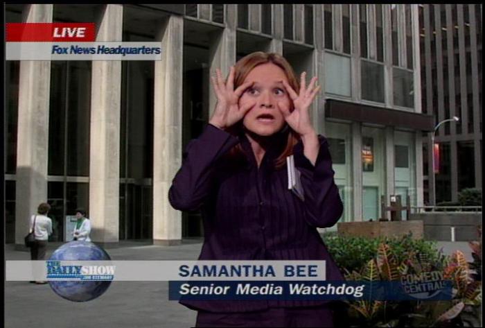 Samantha Bee در صحنه سریال تلویزیونی شوی روزانه