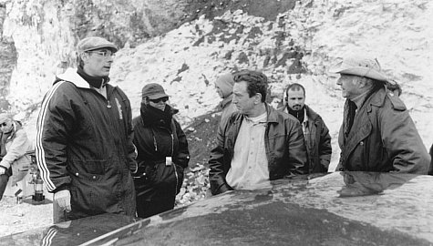 John Frankenheimer در صحنه فیلم سینمایی رونین به همراه رابرت دنیرو