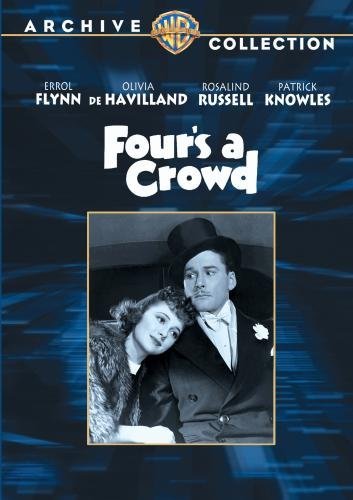 Errol Flynn در صحنه فیلم سینمایی Four's a Crowd به همراه Olivia de Havilland