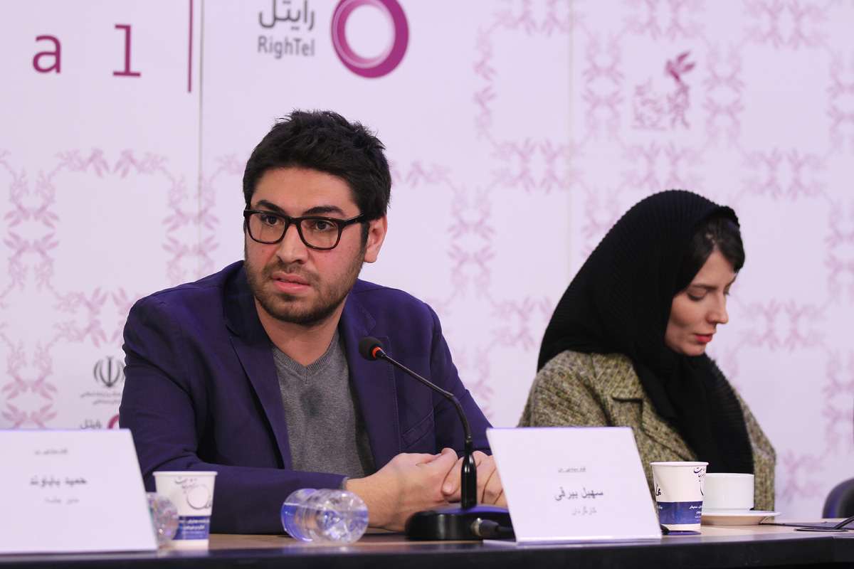 سهیل بیرقی در نشست خبری فیلم سینمایی من به همراه لیلا حاتمی