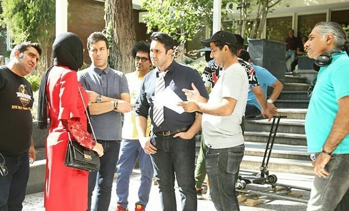 بهادر اسدی در پشت صحنه سریال شبکه نمایش خانگی ریکاوری به همراه مریم معصومی، مجید واشقانی، مهرداد نیکنام و پوریا پورسرخ