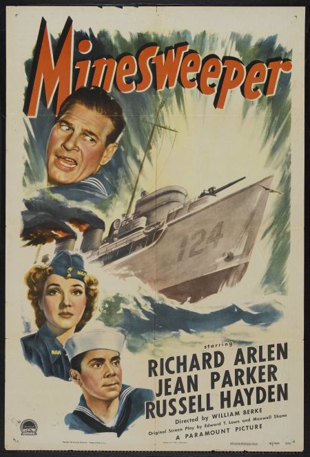 ریچارد آرلن در صحنه فیلم سینمایی Minesweeper به همراه Russell Hayden و Jean Parker