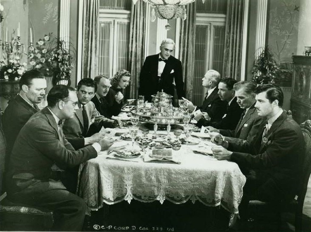 Boris Karloff در صحنه فیلم سینمایی The Man They Could Not Hang به همراه Robert Wilcox، Roger Pryor، Joe De Stefani، Lorna Gray، Frank Jaquet، James Craig، Charles Trowbridge و Dick Curtis