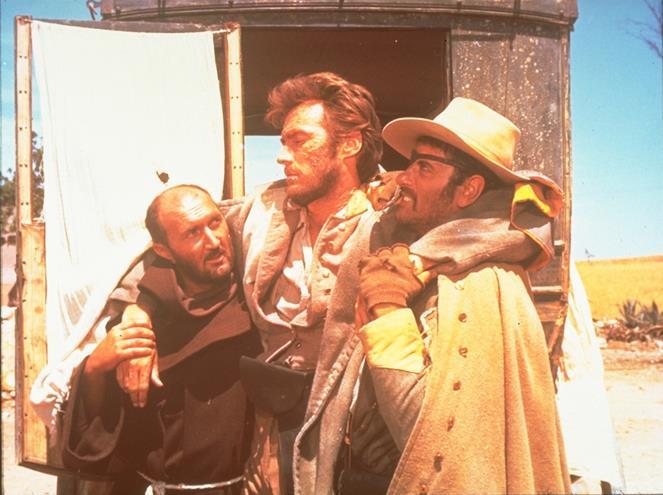 انجلو نوی در صحنه فیلم سینمایی خوب، بد، زشت به همراه کلینت ایستوود و الی والاک