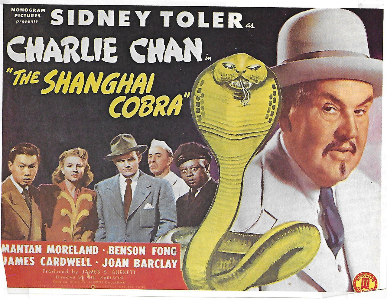 Joan Barclay در صحنه فیلم سینمایی The Shanghai Cobra به همراه George Chandler، Benson Fong، Sidney Toler، James Cardwell و Mantan Moreland