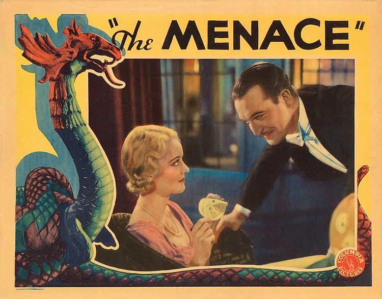 بت دیویس در صحنه فیلم سینمایی The Menace به همراه Walter Byron