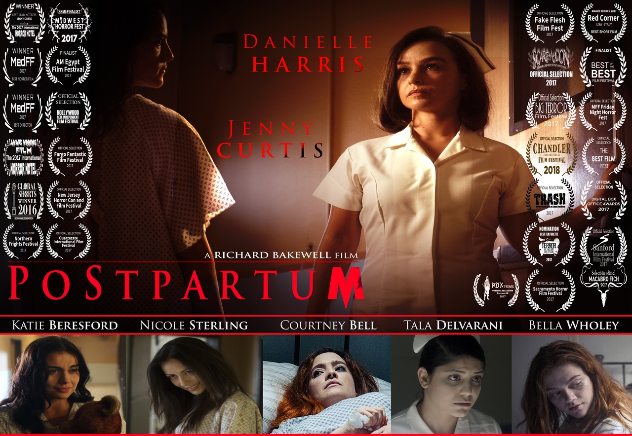  فیلم سینمایی Postpartum با حضور Danielle Harris، Jenny Curtis، Katie Beresford، Nicole Sterling، Courtney Sara Bell، Tala Delvarani و Bella Wholey