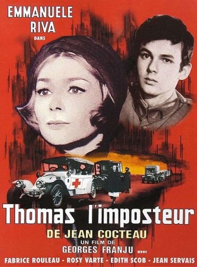Edith Scob در صحنه فیلم سینمایی Thomas the Impostor به همراه Fabrice Rouleau و Emmanuelle Riva