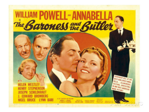 Henry Stephenson در صحنه فیلم سینمایی The Baroness and the Butler به همراه ویلیام پاول، Annabella و Helen Westley