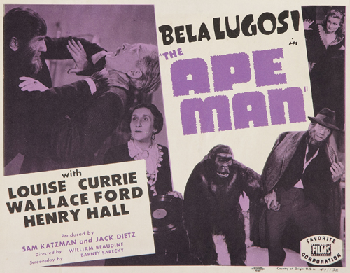  فیلم سینمایی The Ape Man با حضور Bela Lugosi، Minerva Urecal، Henry Hall، Louise Currie و Emil Van Horn