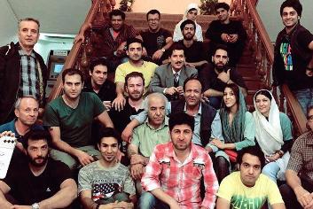 مرتضی پورصمدی در پشت صحنه فیلم سینمایی آشوب به همراه رامین ناصرنصیر