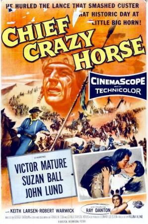 Ray Danton در صحنه فیلم سینمایی Chief Crazy Horse به همراه Suzan Ball، Victor Mature و John Lund