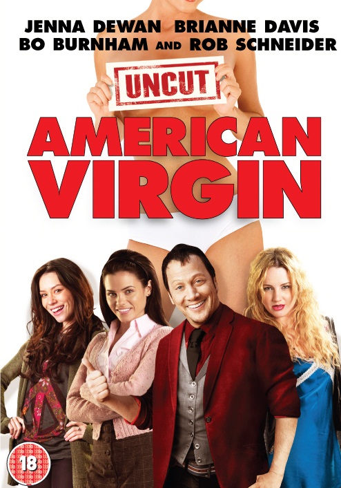 جینا دوان در صحنه فیلم سینمایی American Virgin به همراه راب اشنایدر، Bo Burnham و Brianne Davis
