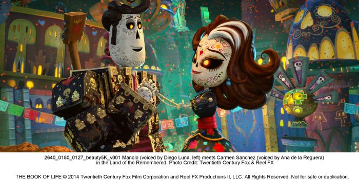 Ana de la Reguera در صحنه فیلم سینمایی کتاب زندگی به همراه دیه گو لونا