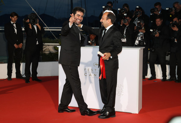 اصغر فرهادی در جشنواره فیلم سینمایی فروشنده به همراه سید‌شهاب حسینی