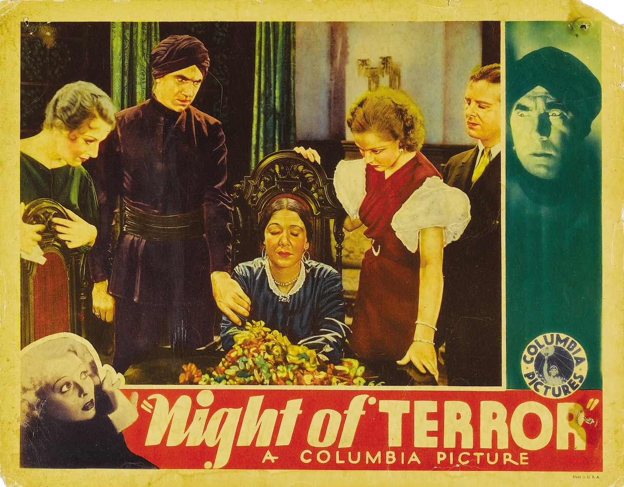 Gertrude Michael در صحنه فیلم سینمایی Night of Terror به همراه Bela Lugosi، Sally Blane، Wallace Ford و Mary Frey