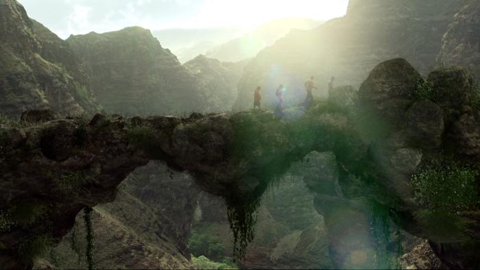 Vanessa Hudgens در صحنه فیلم سینمایی سفر ۲: جزیره اسرارآمیز به همراه Josh Hutcherson