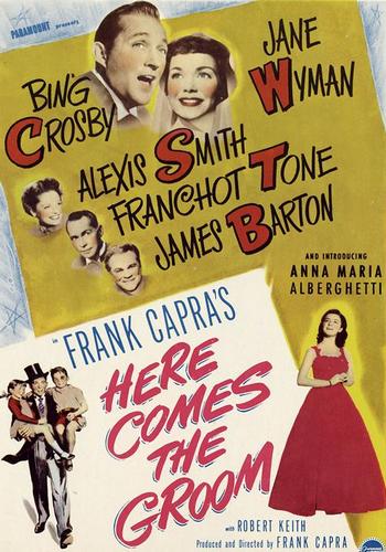 Alexis Smith در صحنه فیلم سینمایی Here Comes the Groom به همراه Jacques Gencel، Anna Maria Alberghetti، Beverly Washburn، جین وایمن، Franchot Tone، James Barton و Bing Crosby