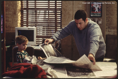 آدام سندلر در صحنه فیلم سینمایی محبت پدری به همراه Cole Sprouse و Dylan Sprouse