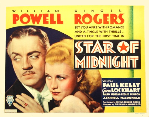 Ginger Rogers در صحنه فیلم سینمایی Star of Midnight به همراه ویلیام پاول