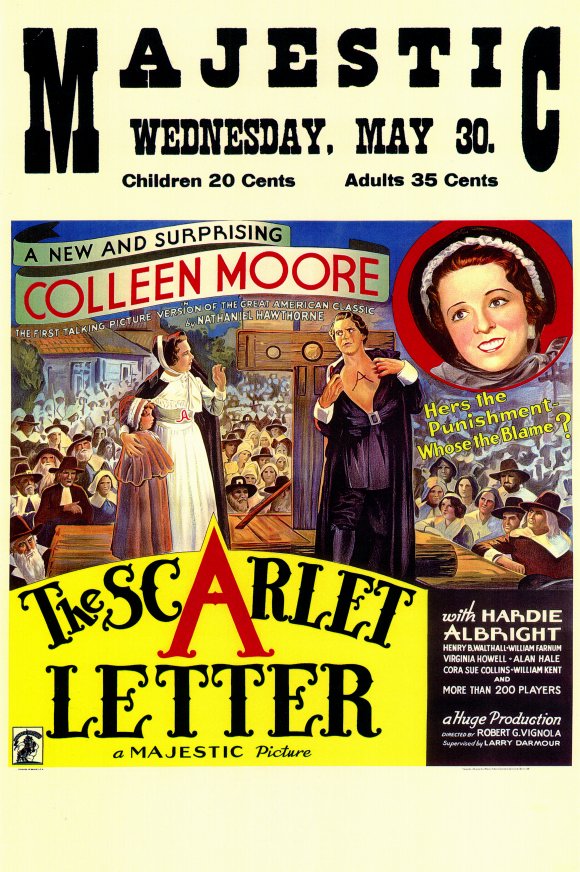 Hardie Albright در صحنه فیلم سینمایی The Scarlet Letter به همراه Cora Sue Collins و Colleen Moore