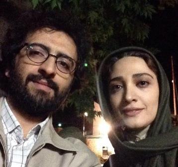 بهروز شعیبی در پشت صحنه سریال تلویزیونی تنهایی لیلا به همراه مینا ساداتی
